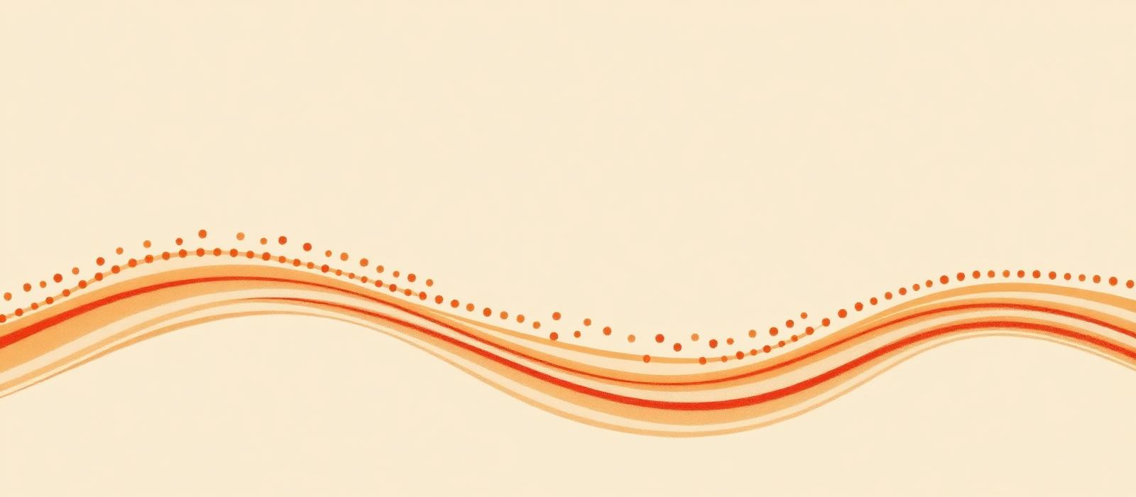 Flowing earth-toned line with dotted curves on a soft sand background